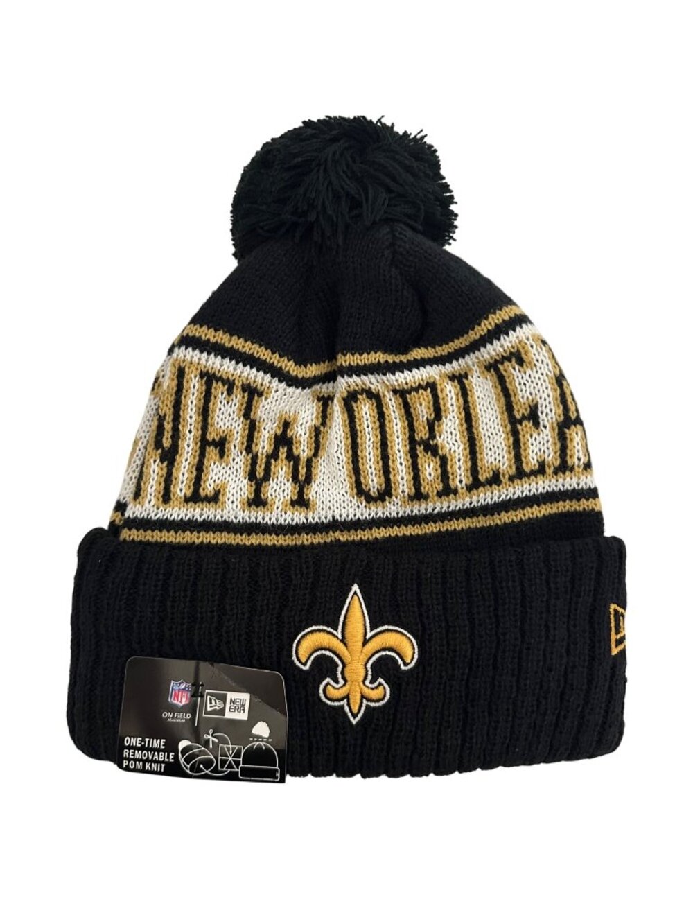 New Era On Field New Orleans Saints NFL Removeable Pom Beanie Football Athleisur